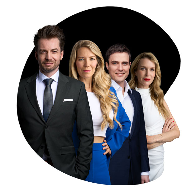 Gruppenbild der Hosts von True Crimes